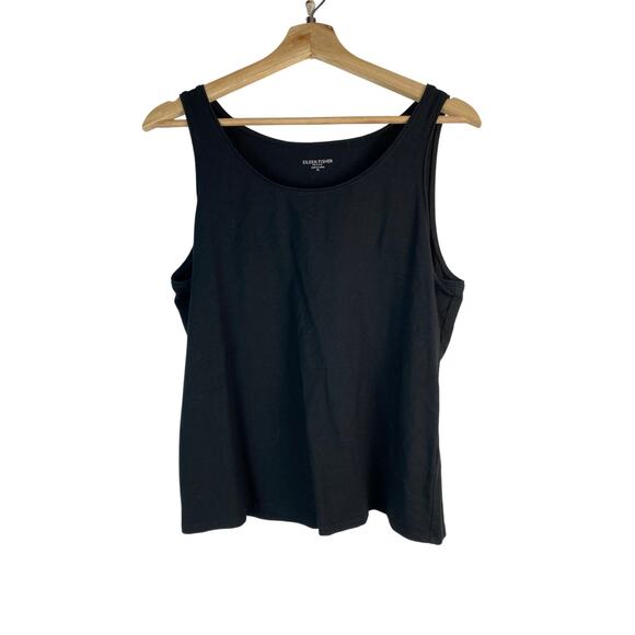 Eileen Fisher Petite PL Black Classic Viscose Stretch Tank Top - Picture 1 of 5